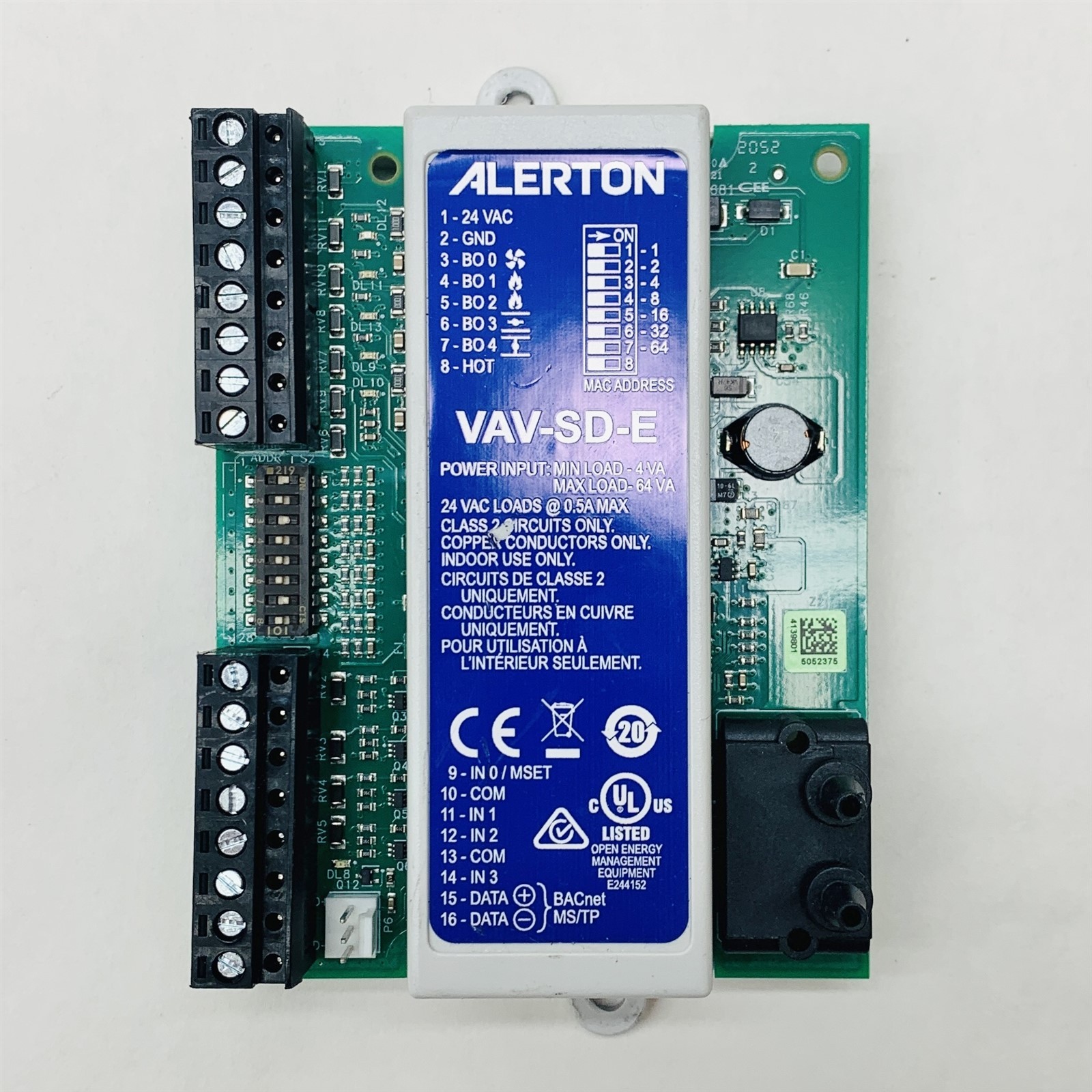Alerton VAV-SD-E BACnet Single Duct VAV Field Controller Building Automation