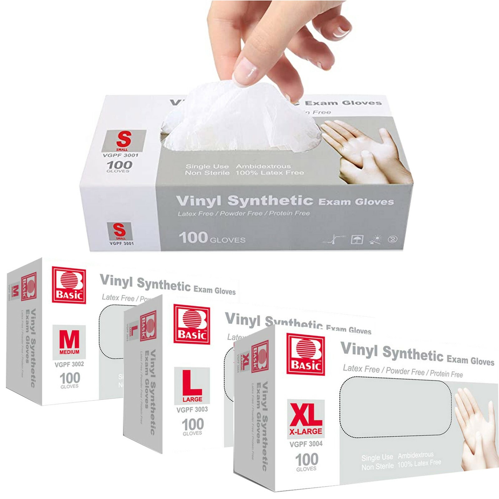 Basic Vinyl Gloves,Size S M L XL ,QTY 10-2000PCS**Buy One, Get One at 50% Off!