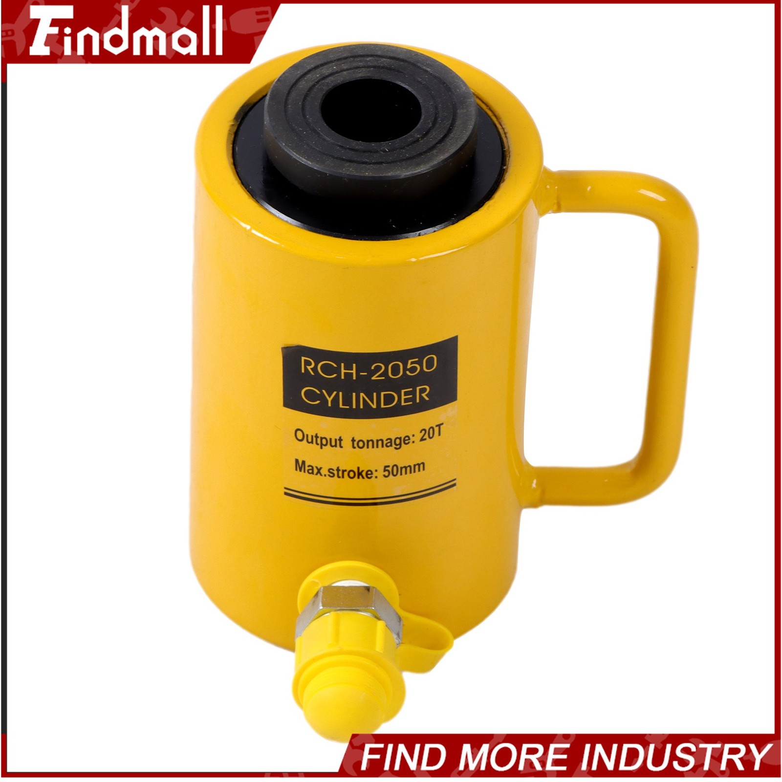 Findmall 20 Ton Capacity Hollow Hydraulic Cylinder 2″ 50mm Stroke Single Acting
