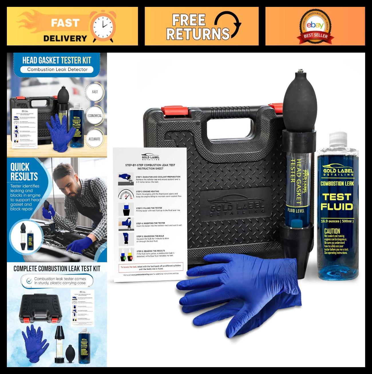 Automotive Combustion Leak Detector Kit – 100+ Tests for Engine Block & Gasket