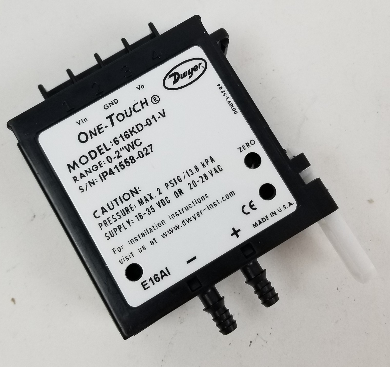 Dwyer 616KD-01-V One-Touch® Differential Pressure Transmitter NEW