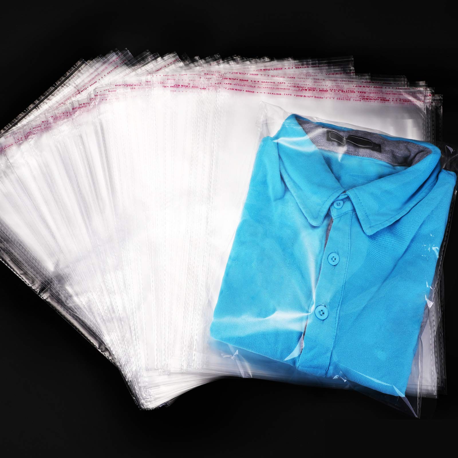 Hotop 100 Pcs 9 x 13 Inch Clear Poly Bags Resealable 8.7 x 12.6 Inches,