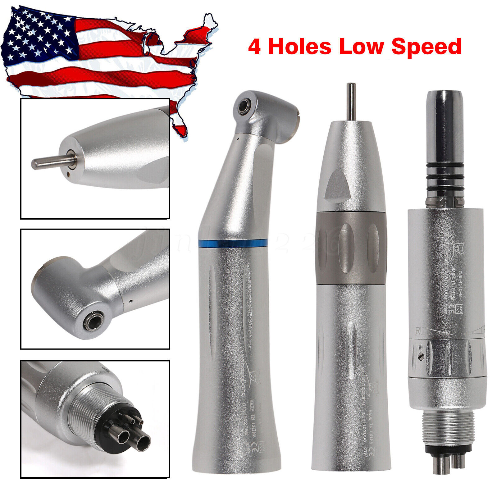 NSK Style E-type Dental Push Button Inner Spray Low Slow Speed Handpiece 4 Holes