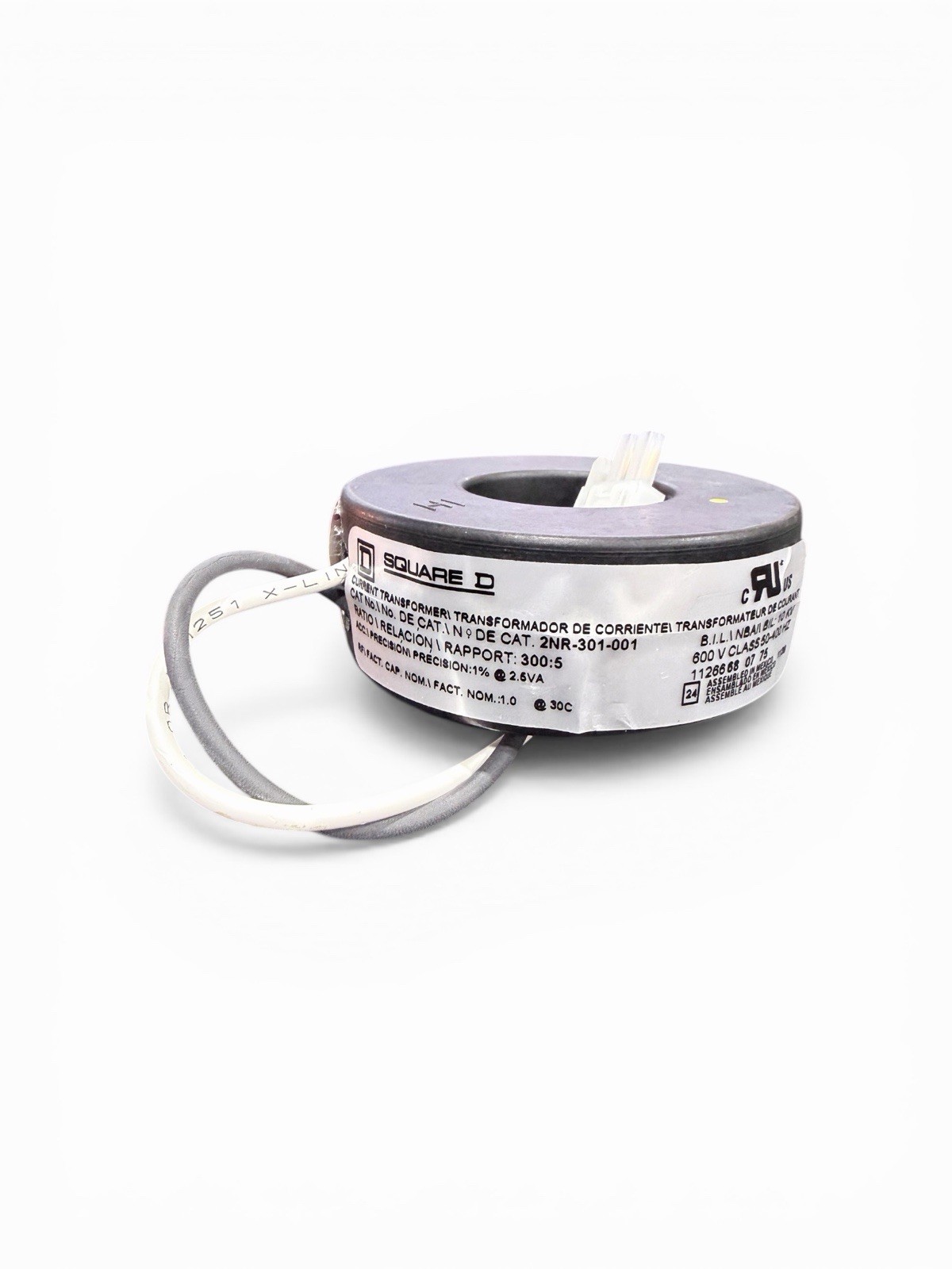 Square D 2NR-301-001 Current Transformer 300:5 Ratio 600V CT