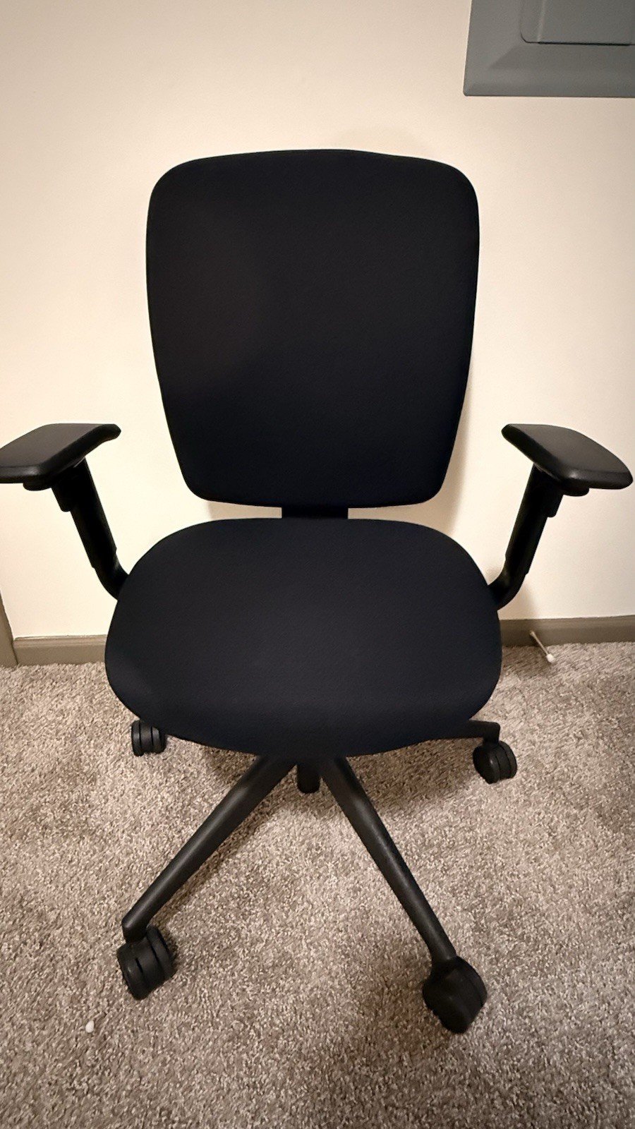 Ergonomic Black Office/Desk Task Chair, Rolling, Adjustable Armrests