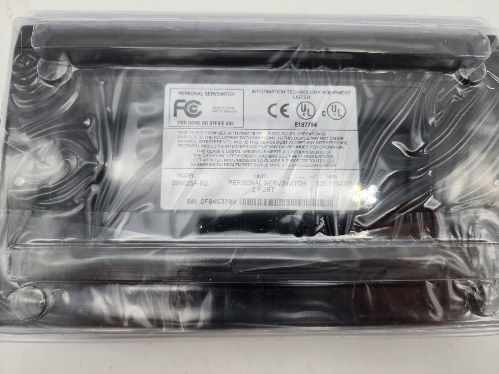 Black Box 520-168-001 ServSwitch 2-Port KVM Switch Model SW625A-R2