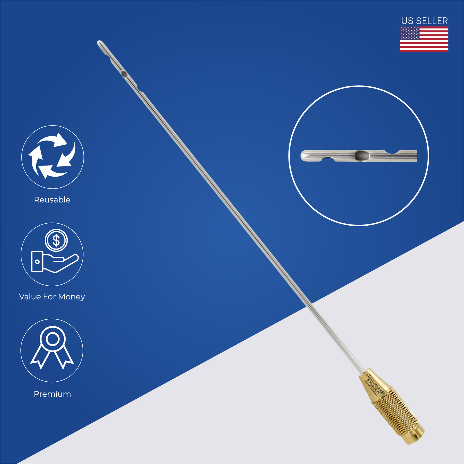 Liposuction Cannulas 3 Holes Diagonal Fat Transfer 4mm x 30cm German