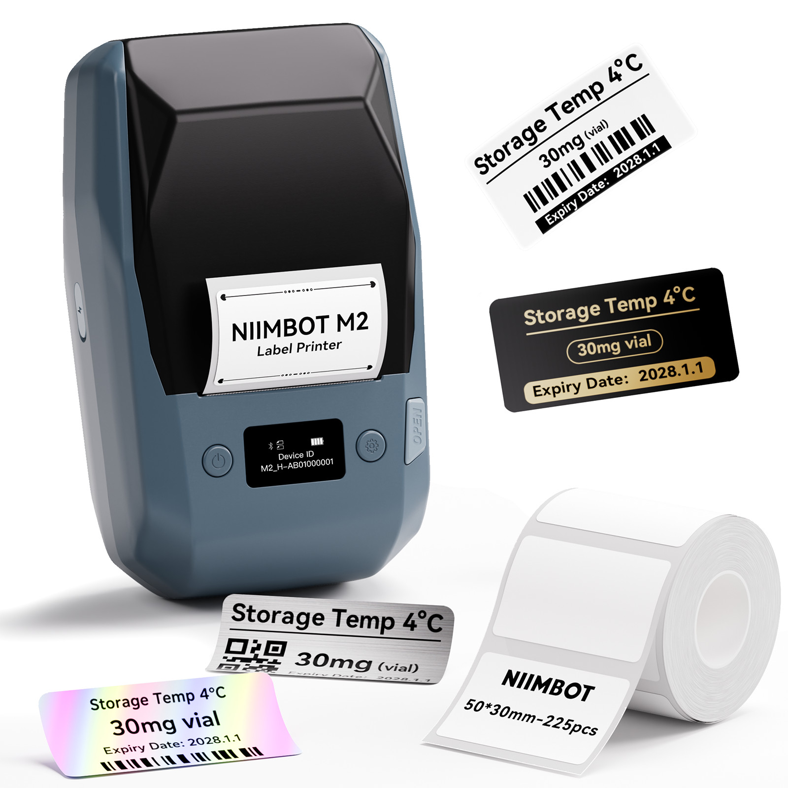 NIIMBOT M2 Label Printer Kit for Lab Vials Cryogenic Labeling No Smudge Bundle