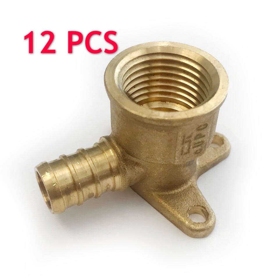 EFIELD 12PCS 1/2″ PEX x 1/2″ Female NPT Drop Ear Elbow Adapter Crimp Fittings