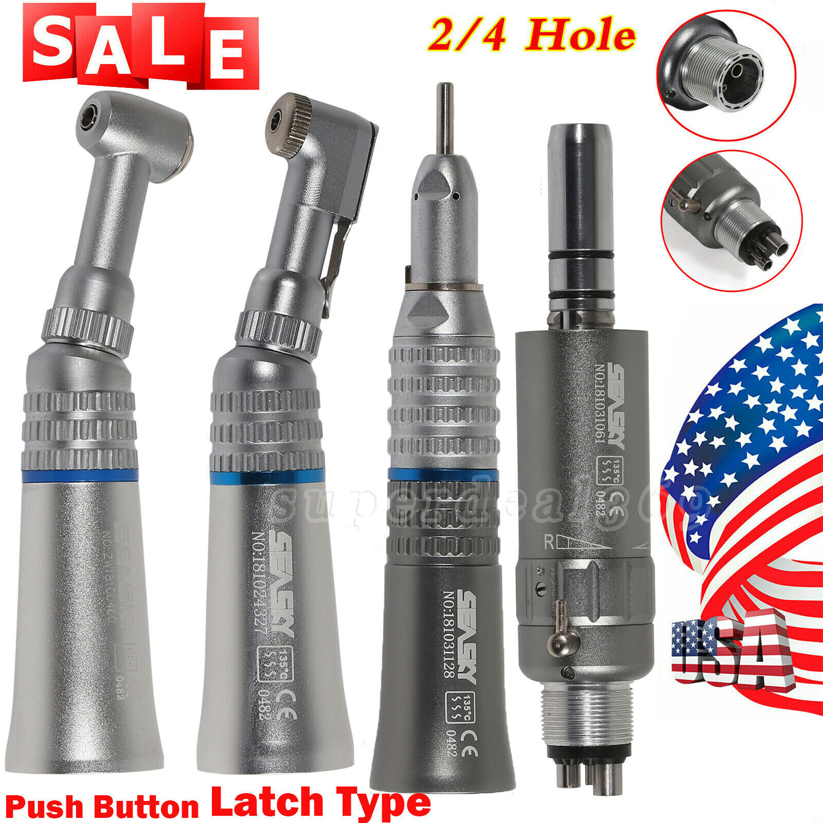 NSK Style Dental Slow Low Speed Handpiece Straight Contra Angle Air Motor 2/4 sa