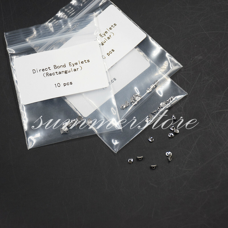 10 Pcs 1 Pack Dental Direct Bonding Eyelets 3.2mm Rectangular Base Bondable