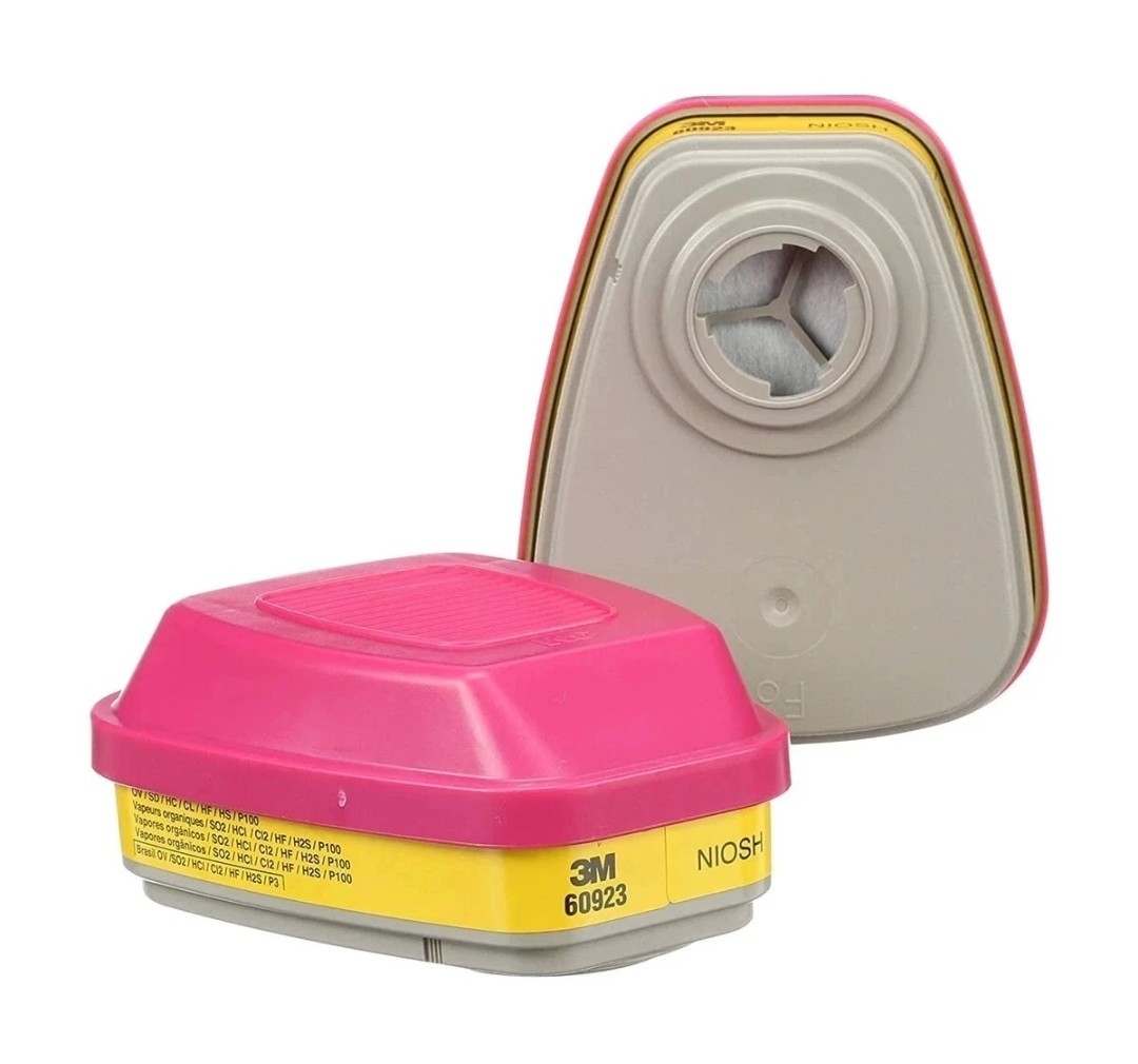 3M 60923 P100 Organic Vapor, Acid Gas Respirator Cartridge Pair Expires 11/2027