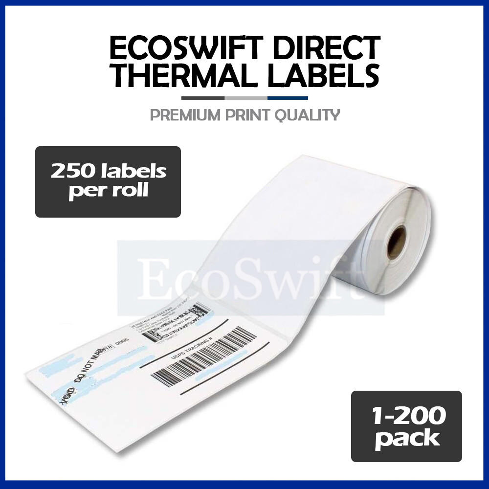1-200 Rolls 250/roll 4×6 Zebra 2844 Eltron EcoSwift Direct Thermal Printer Label