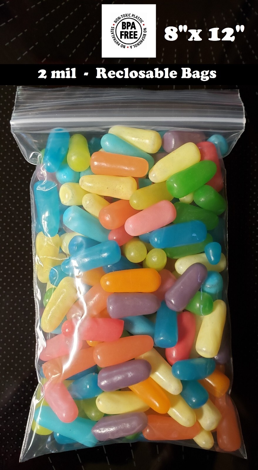 8″ x 12″ Clear Zip Seal Top Lock Plastic Bags 2Mil Jewelry Pill Zipper Baggies