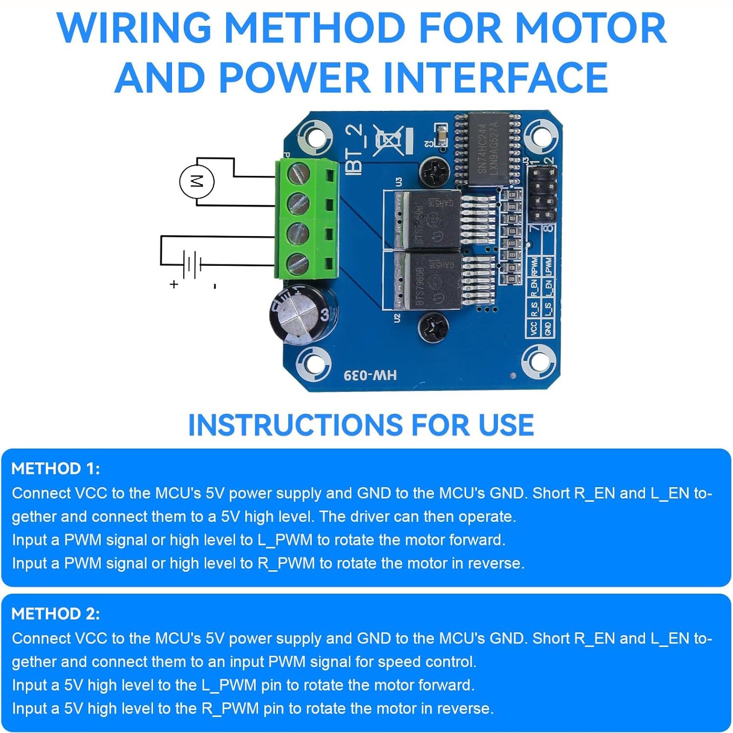 2PCS Semiconductor BTS7960B Motor Driver 43A H-Bridge Drive PWM For Arduino NEW