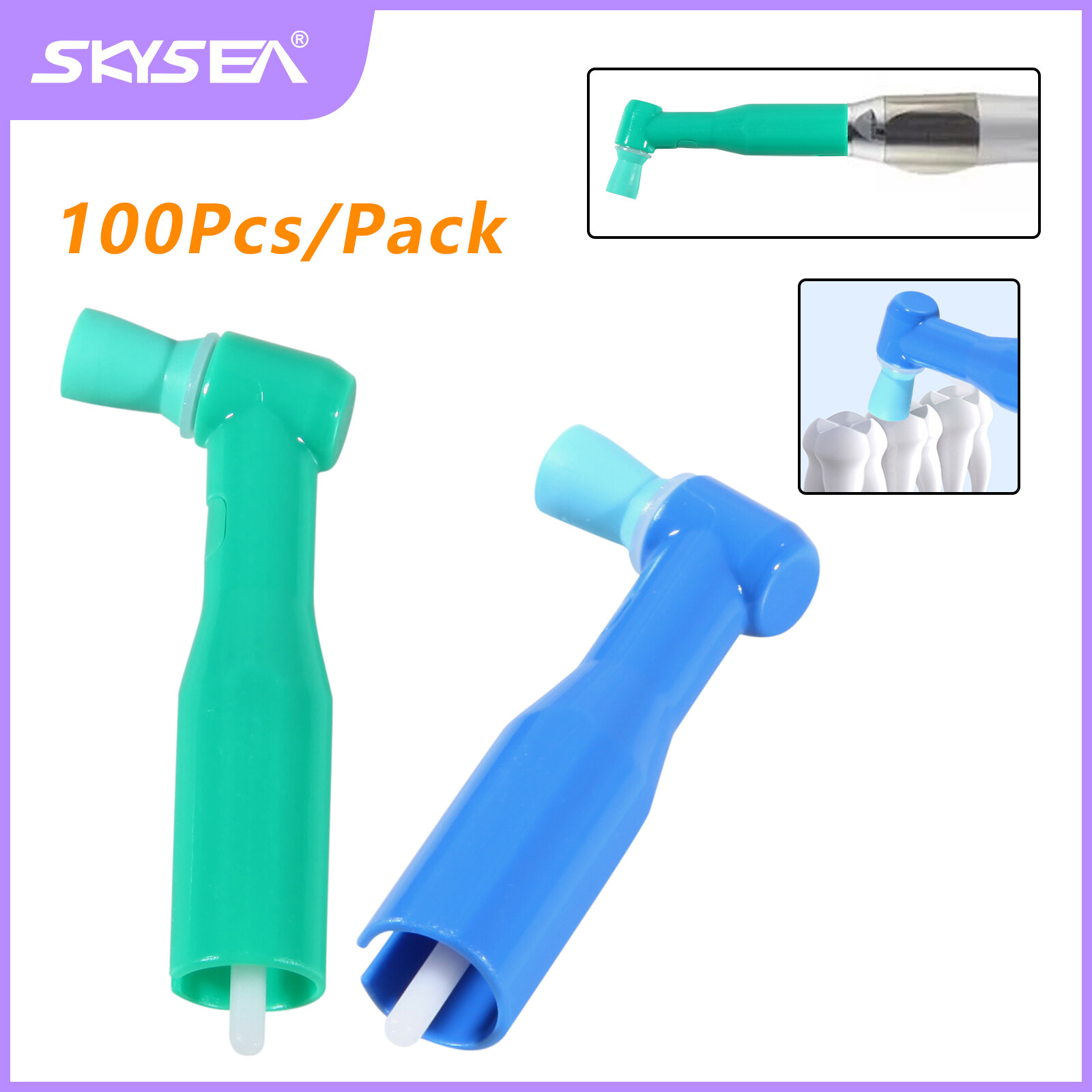 Dental Disposable Prophy Angles 500pcs Soft or Firm Cup Latex-Free 105° sk