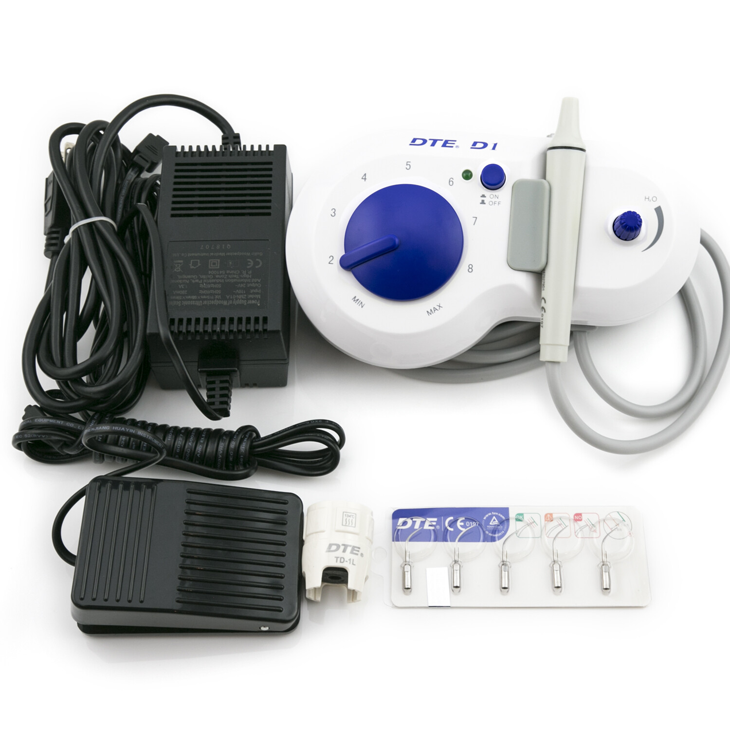 100% Original Woodpecker DTE D1 Dental Ultrasonic Scaler with Tips Blue 110V