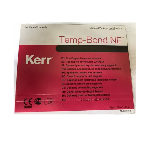 Kerr Temp-Bnd NE Temp Dental Cement 50g Base 15g Accelerator Mixing Pad