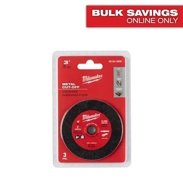 3 in. Milwaukee Metal Cut Off Wheel Angle Grinder Saw Blade Cutter Disc (3 pack)