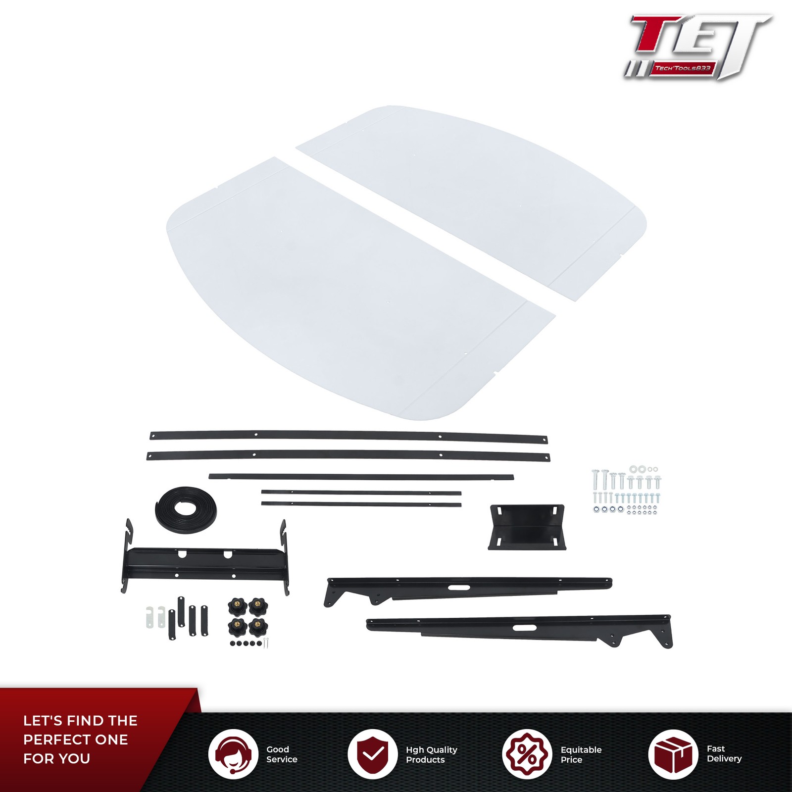 For John Deere ROPS Tuff Top Tractor Canopy 2″ x 2″ or 2″ x 3″ 52″ X 52″ White