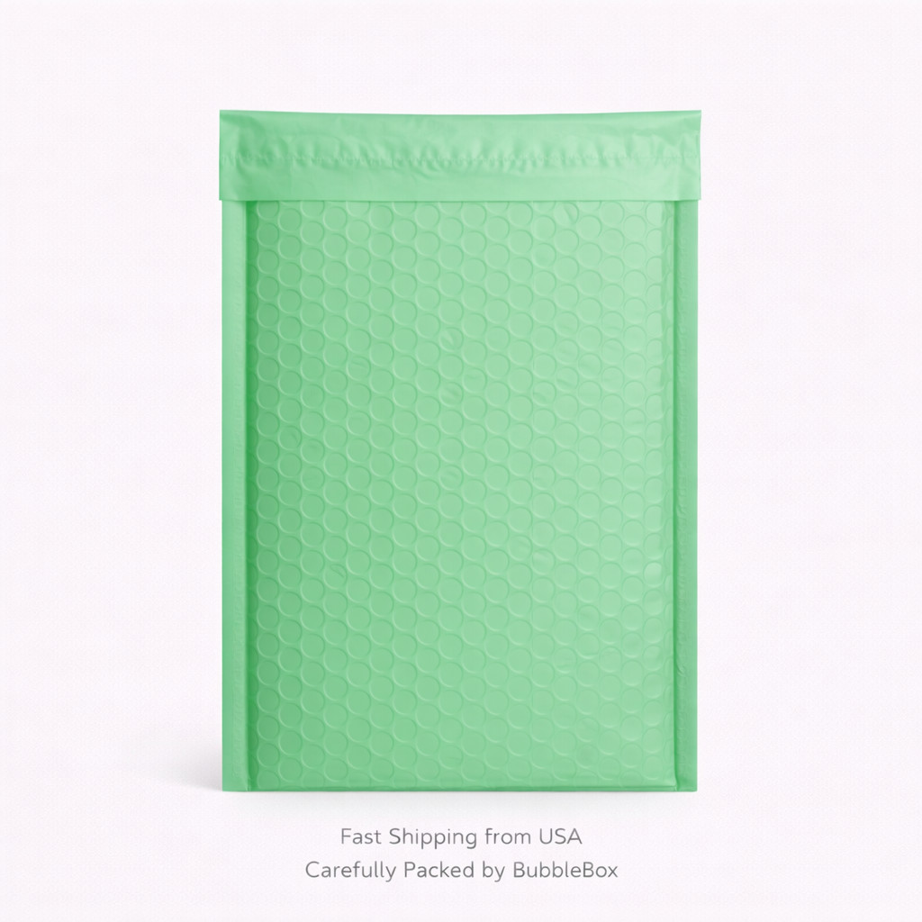 1000 Bulk Green Ash Poly Bubble Mailers #000 4×8 Water Resistant Padded Envelope