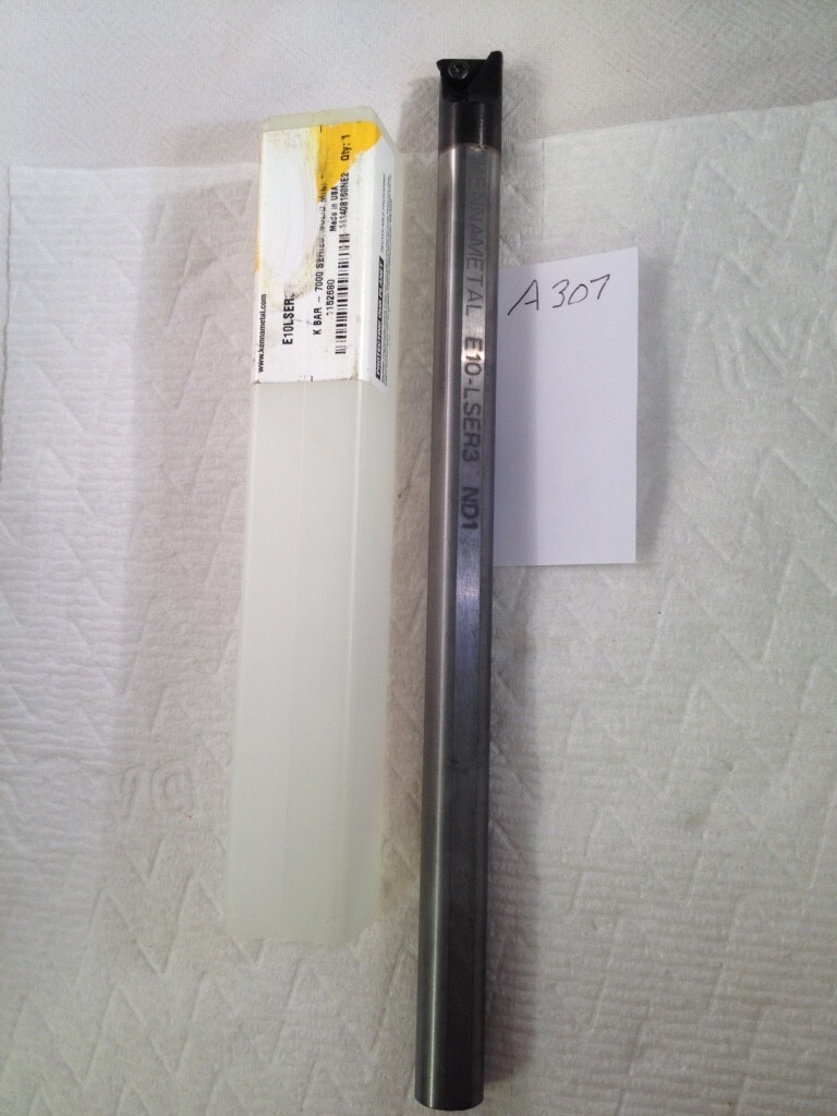 1 NEW KENNAMETAL 5/8″ CARBIDE THREADING BAR E10-LSER3. W/COOL. 10″ OAL {A307}