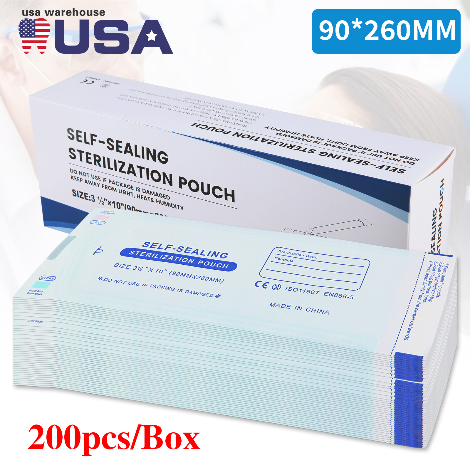 Up to 7000 Sterilization Pouches 3.5 «x 10 » Dental Medical Self Seal Pouch Bags