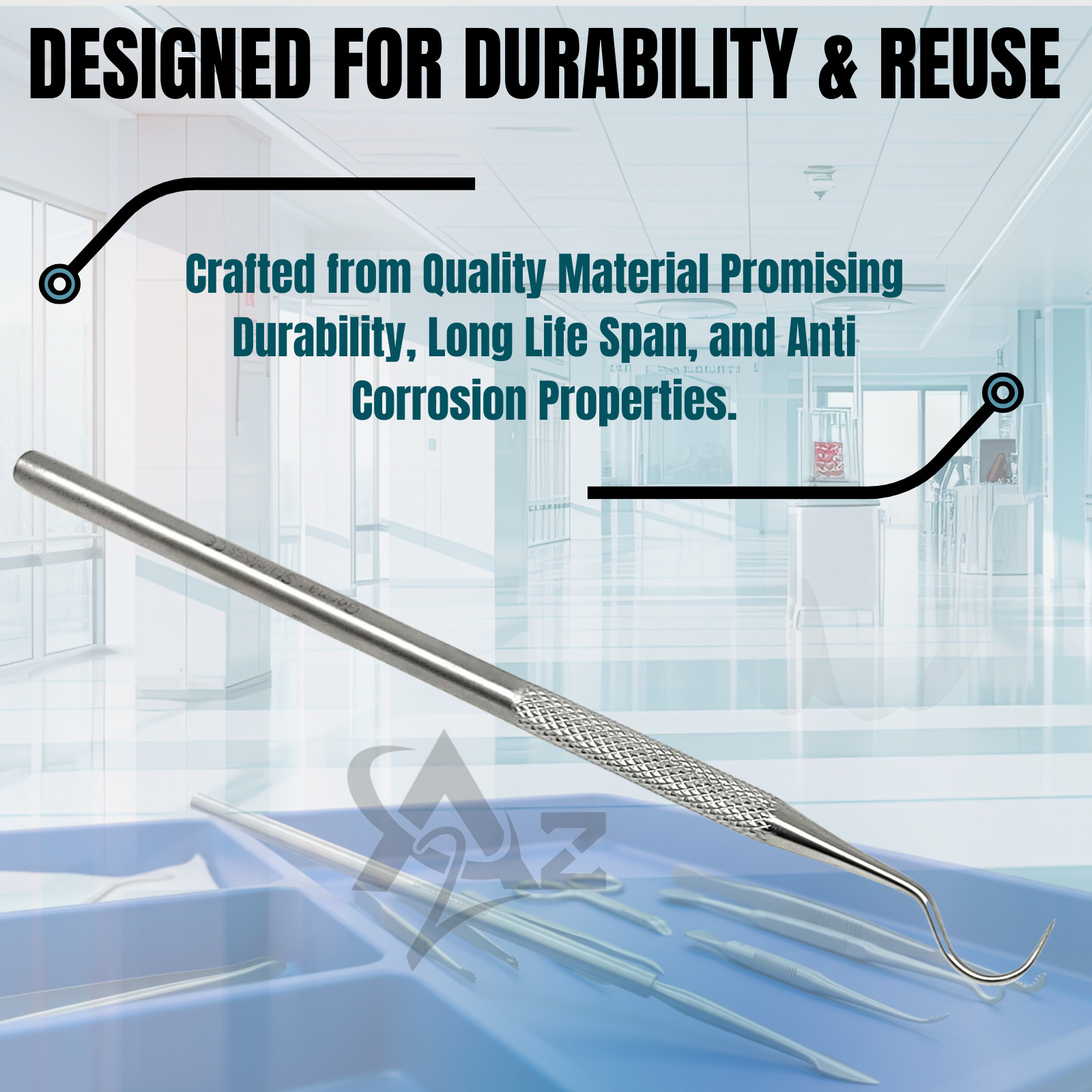 1Pcs Dissecting Probes Curved Hook Needle Point Surgical Instrument German Steel