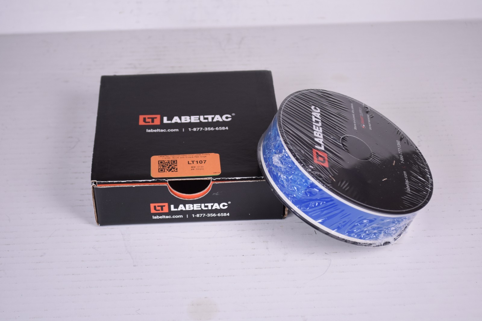 LabelTac LT107 Pro Model High Perf. 10 Year Vinyl Label 1″ x 150′ /Roll Blue