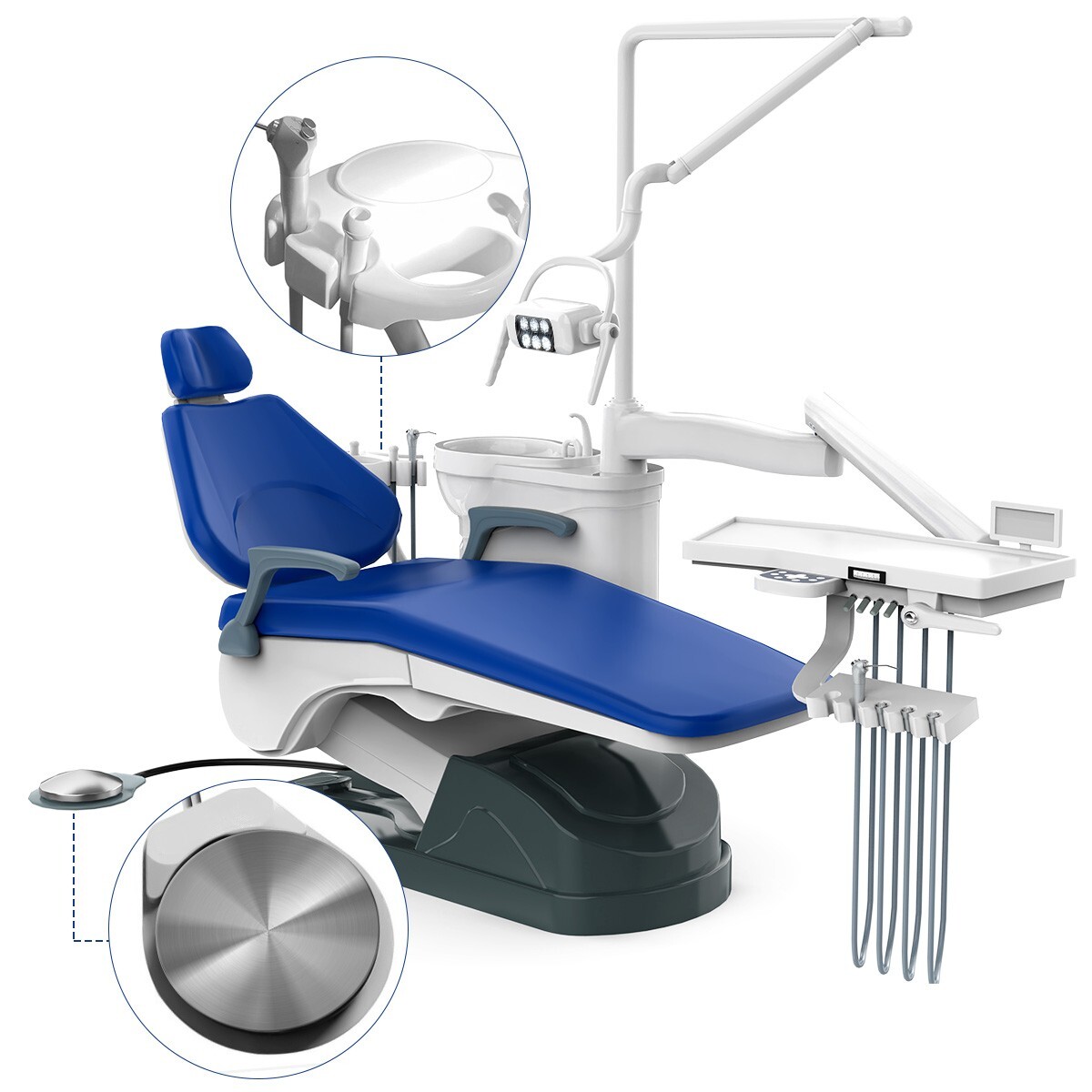 Dental Examination Chair Unit PU Leather Computer Controlled Motor +Doctor Stool