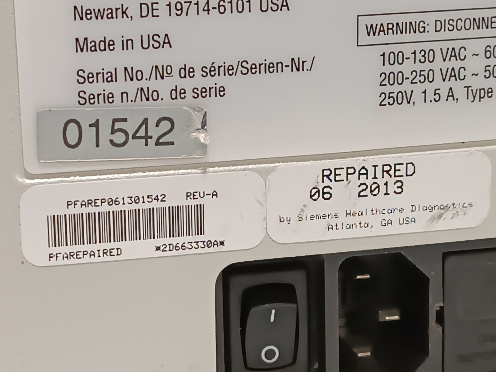Siemens / Dade Behring PFA-100 platelet function analyzer lab device, made in US