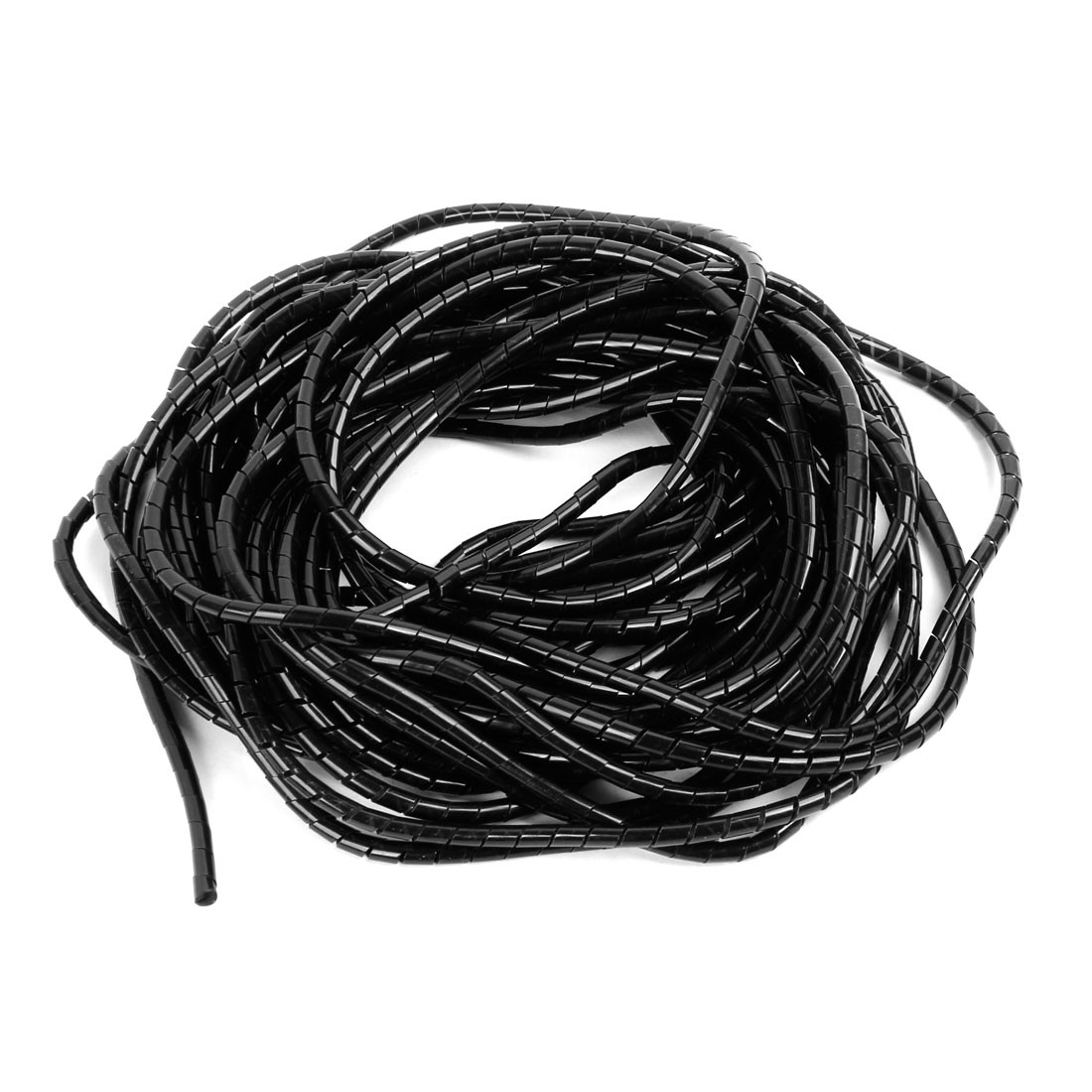 20M Flexible Black PE Polyethylene Spiral Cable Wire Wrap Tube 6mm