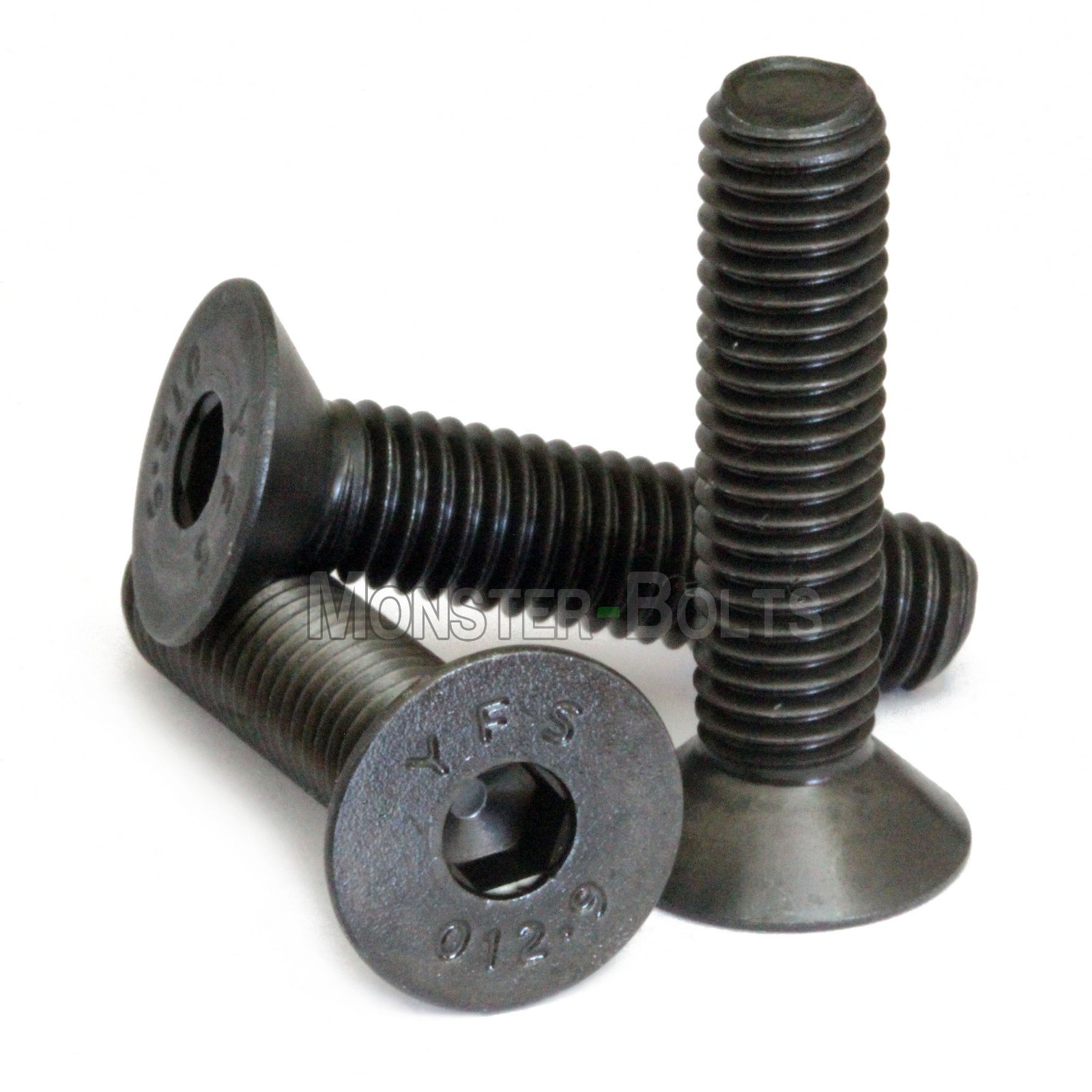 M6 Flat Head Socket Cap Screws, 12.9 Steel w/ Black Oxide DIN 7991, 1.0 Coarse