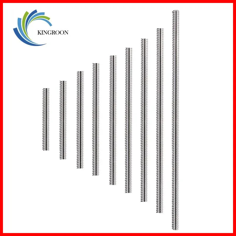 Lead 2mm Trapezoidal Screw Without Copper Nut T8 Lead Screw 100/150/200/250/300