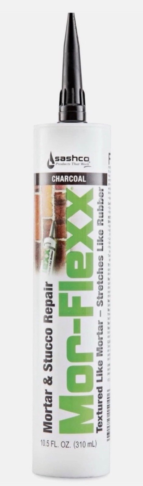 (1) Sashco Mor-Flexx Textured Caulk CHARCOAL Mortar 10.5 oz Mortar Stucco Repair