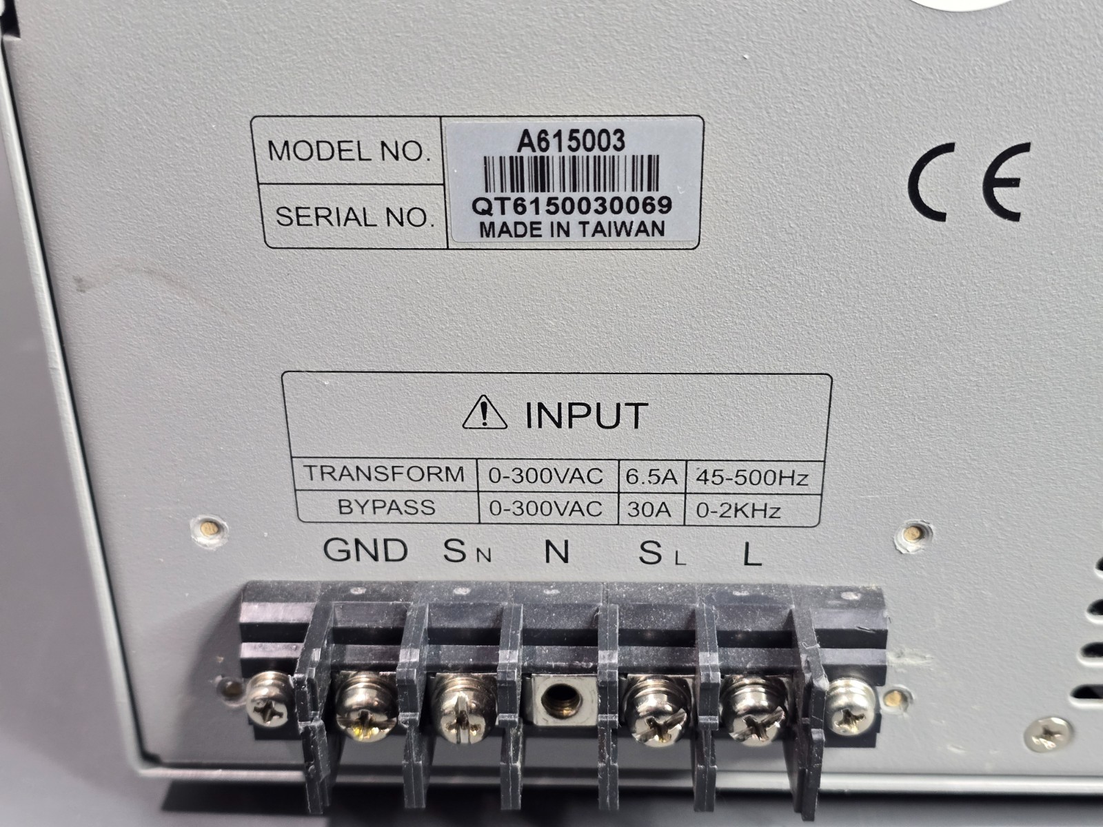 Chroma QuadTech A615003 AC Voltage Transform Unit 3A 600V 45Hz 500Mhz No Power