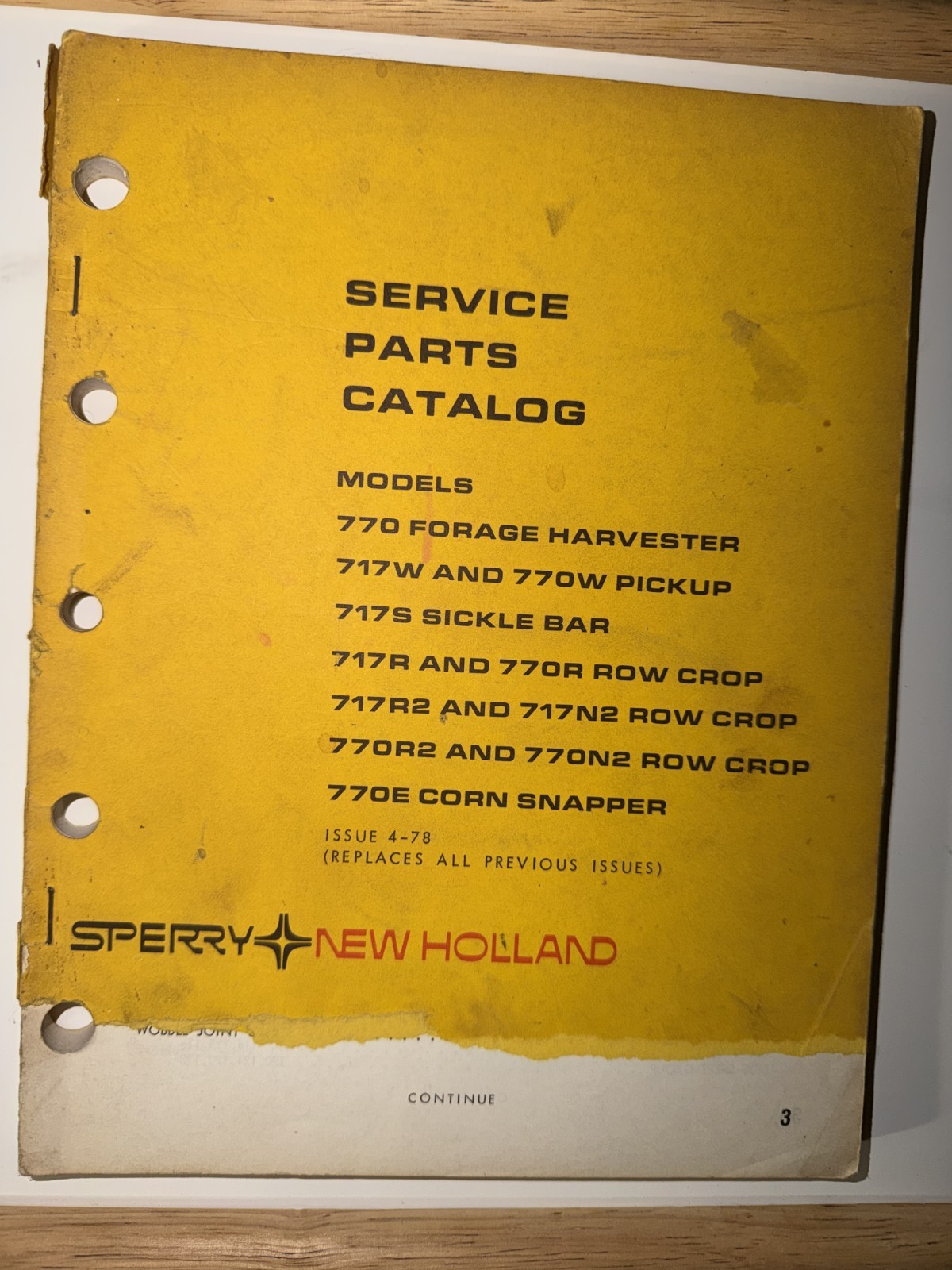 New Holland 770, 717W, 717S, 717R, 717R2, 770R2, Service Operators Manual 1978