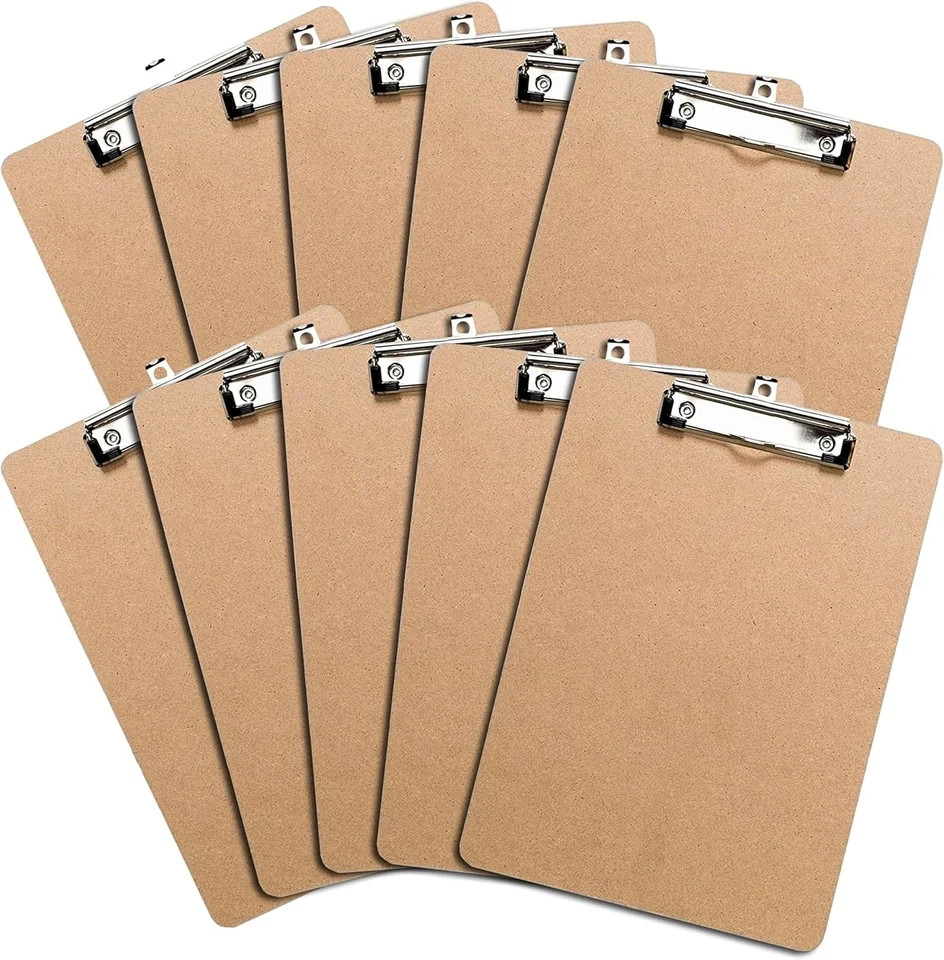 Letter Size Clipboards with Low Profile Clip (Set of 10) – Standard, Brown