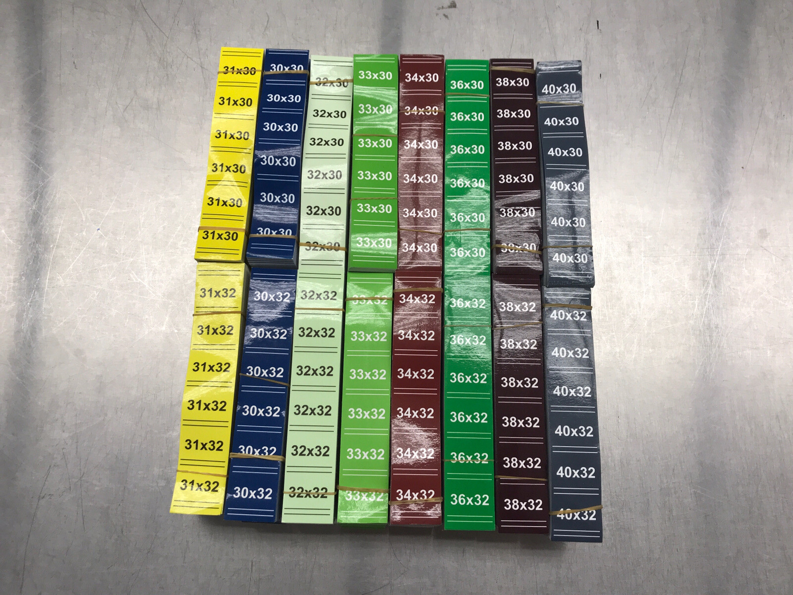 3,600+ Colorful Pants Size Stickers – Lot Of 6 Sizes 31-40 Waist + 30-32 Inseam