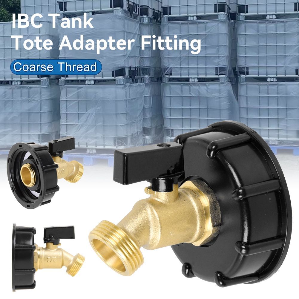 275-330 Gallon IBC Tote Water Tank Adapter 2″ Brass Fittings Valve Connector US