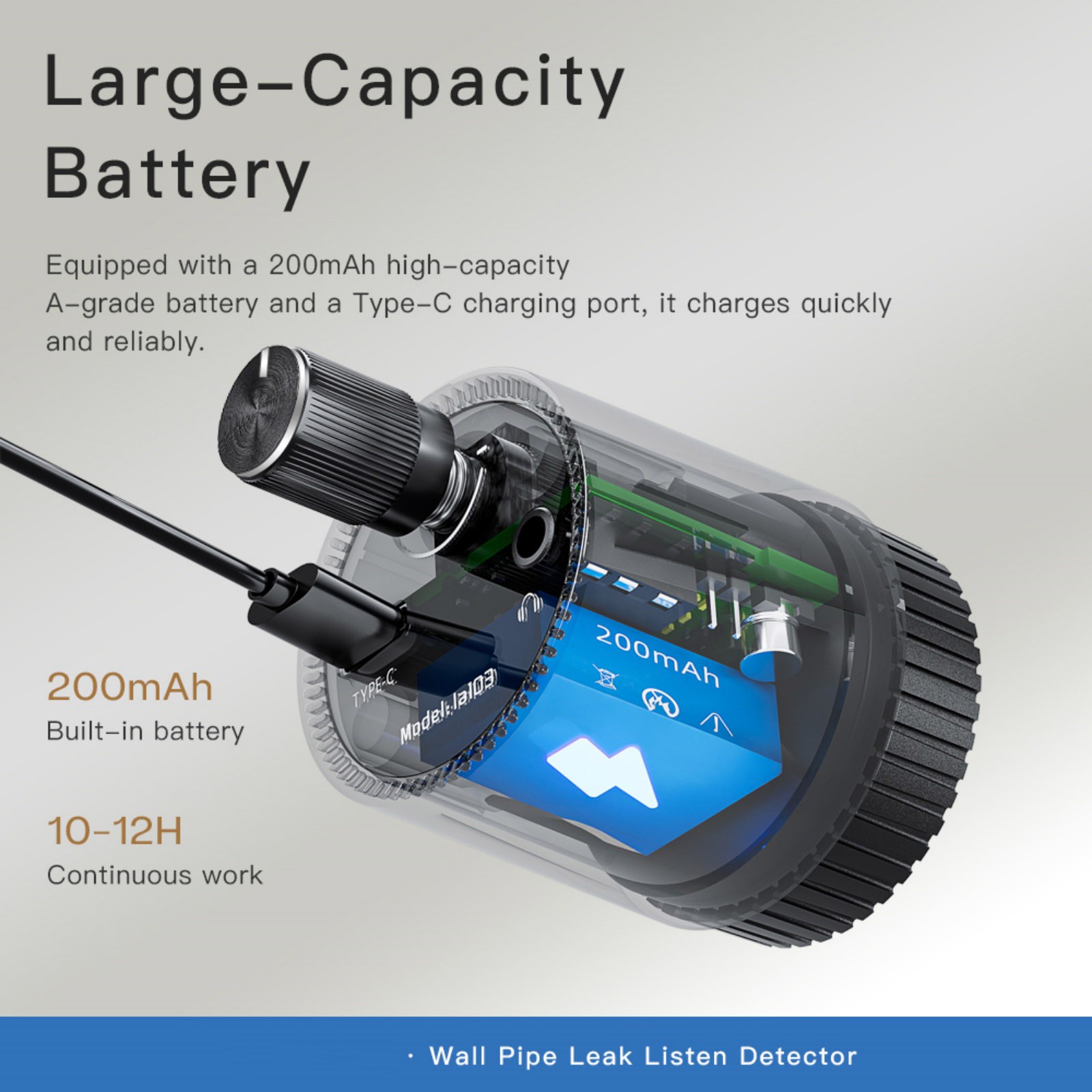 High Quality Water Leak Detector Sensor 0-60dB Sensitivity for Home Pipeline