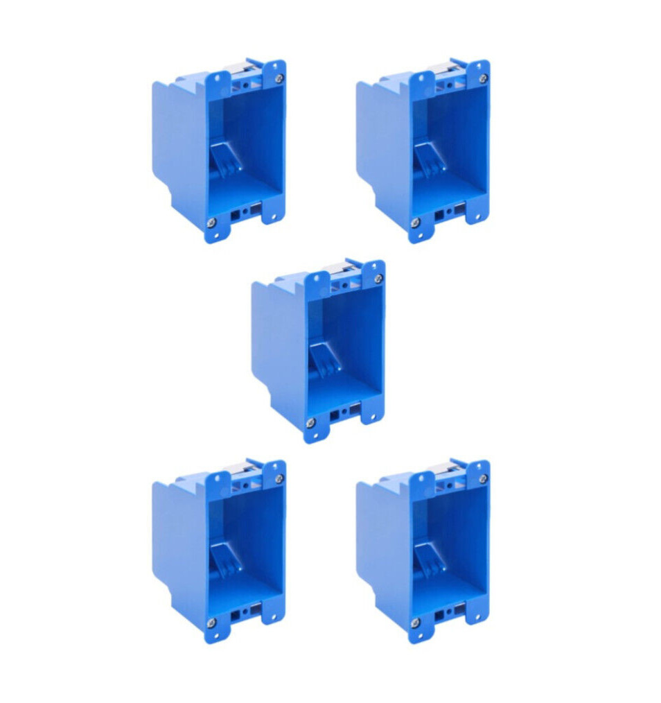 5-Pack 1-Gang Electric Outlet/Switch Box Old Work Remodel ETL 14 Cu In PVC Blue