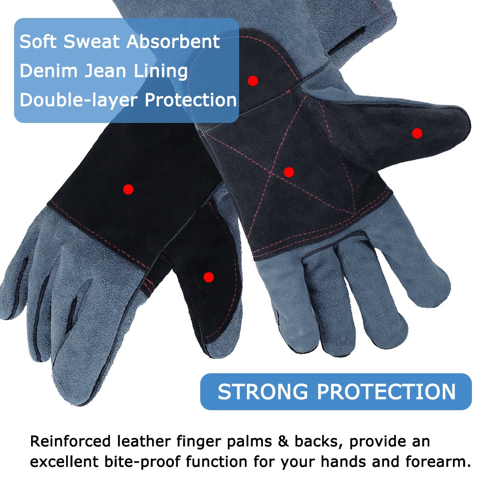 Anti-Bite Gloves Animals Handling Training Chew Protective Mitts Dog Cat Parrot