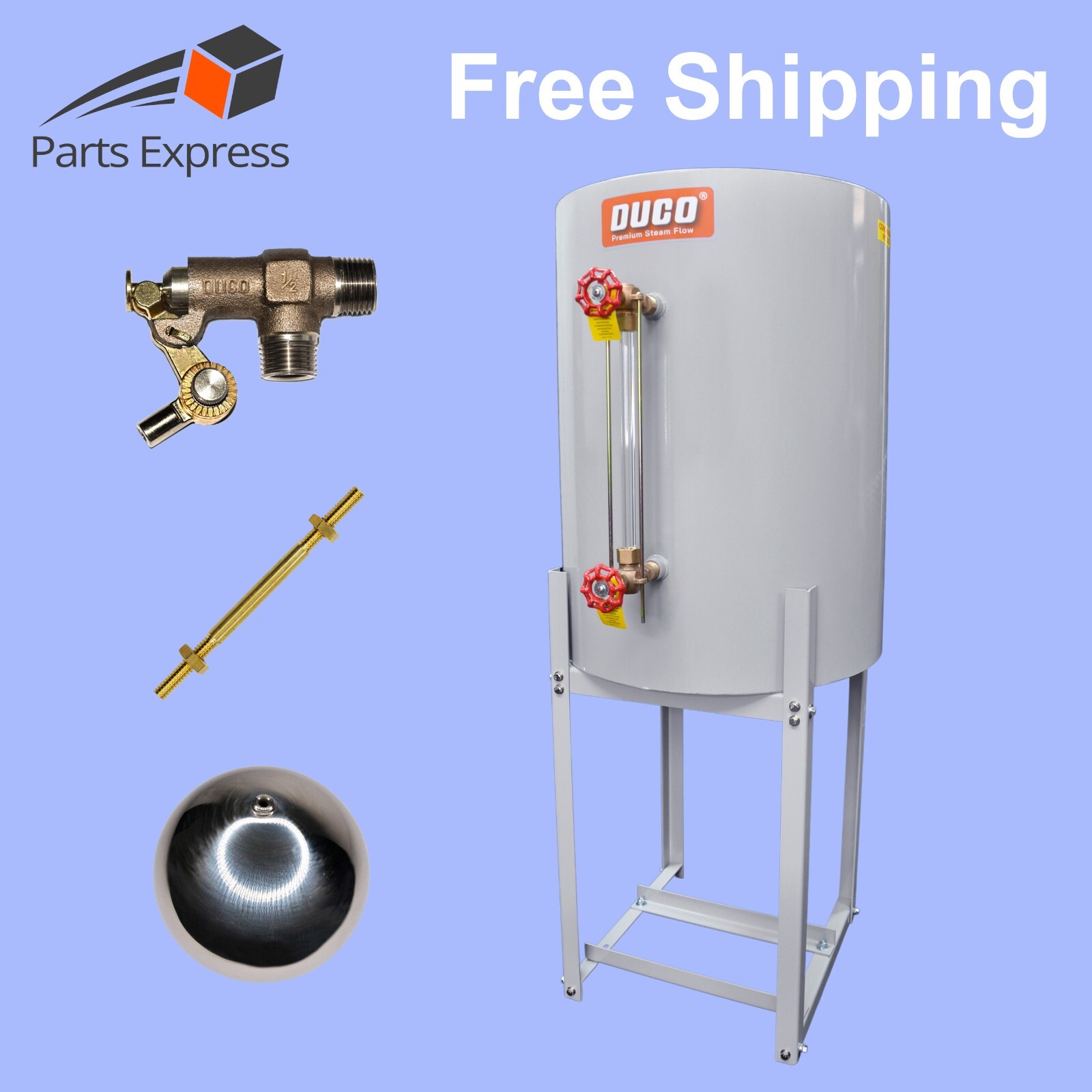 18″x48″ STAINLESS STEEL (53 Gal) CONDENSATE RETURN TANK COMPLETE, 1″ PUMP CON.