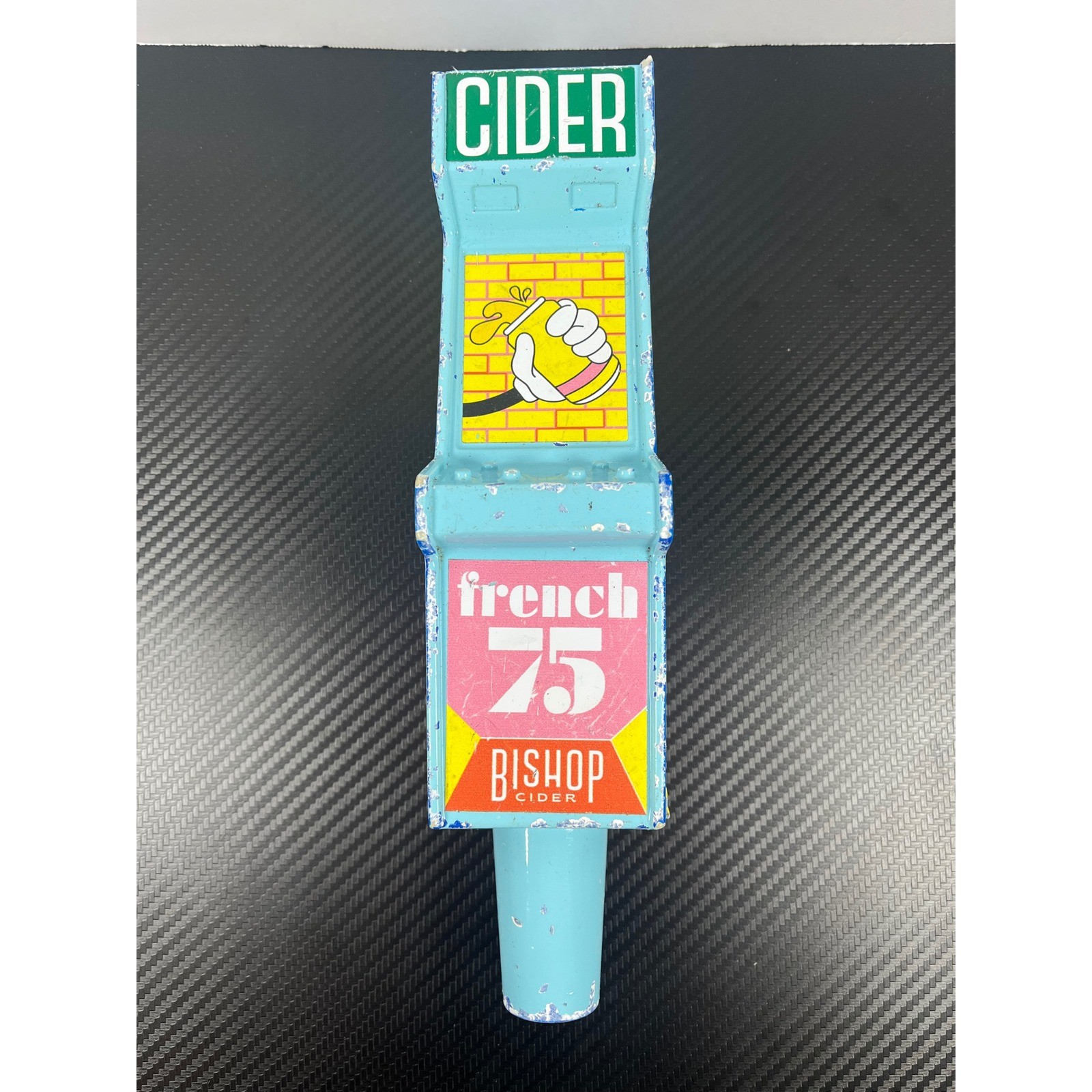Bishop Cider French 75 Tap Handle Light Blue Arcade Game Style