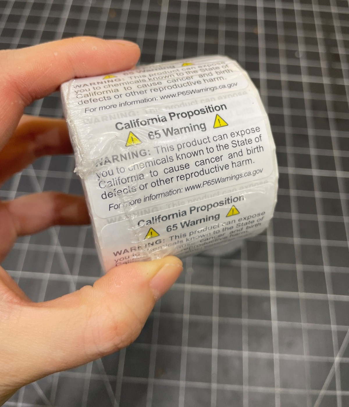 3Pcs California Prop 65 Warning Label 1 by 2 Sticker 500 Per Roll 1500 Total