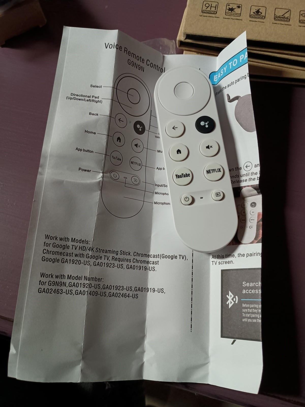 Google TV Streaming Stick Voice Remote Control For Chromecast