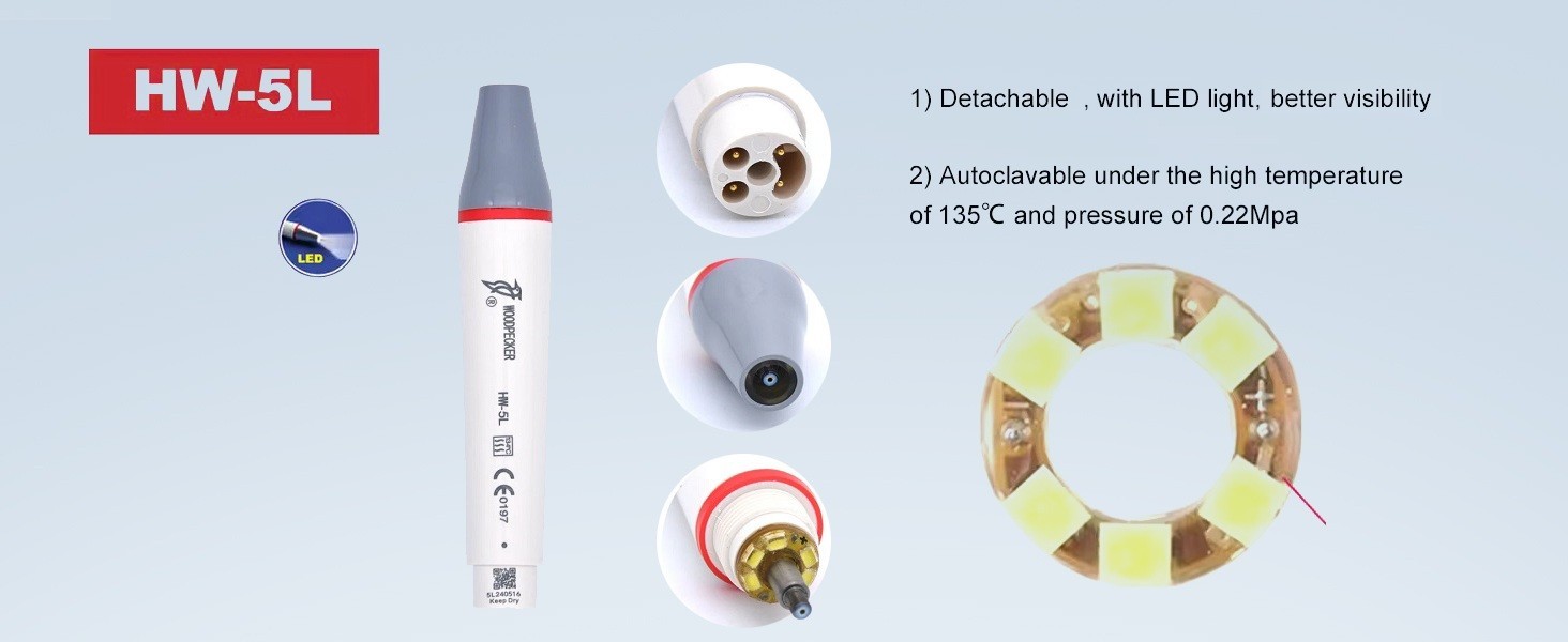 US Woodpecker Dental Built in Ultrasonic Piezo Scaler UDS-N3 LED Handpiecce EMS