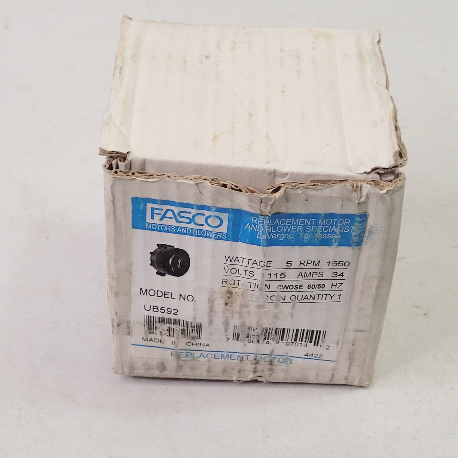 Fasco UB592 Unit Bearing Motor