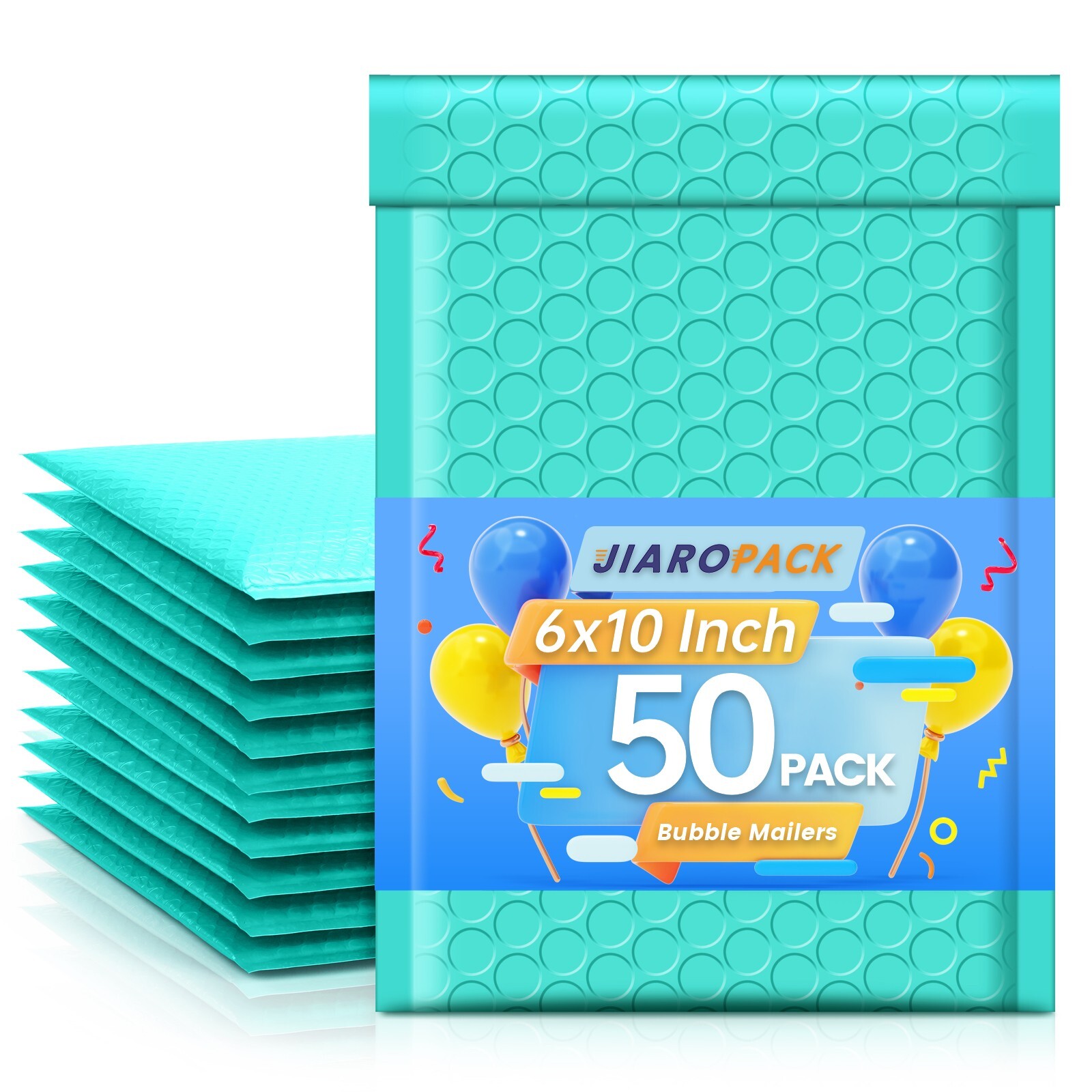 Poly Bubble Mailer Padded Bags Mailing Bubble Envelopes Bags #0 6×10″ 50Pc Teal